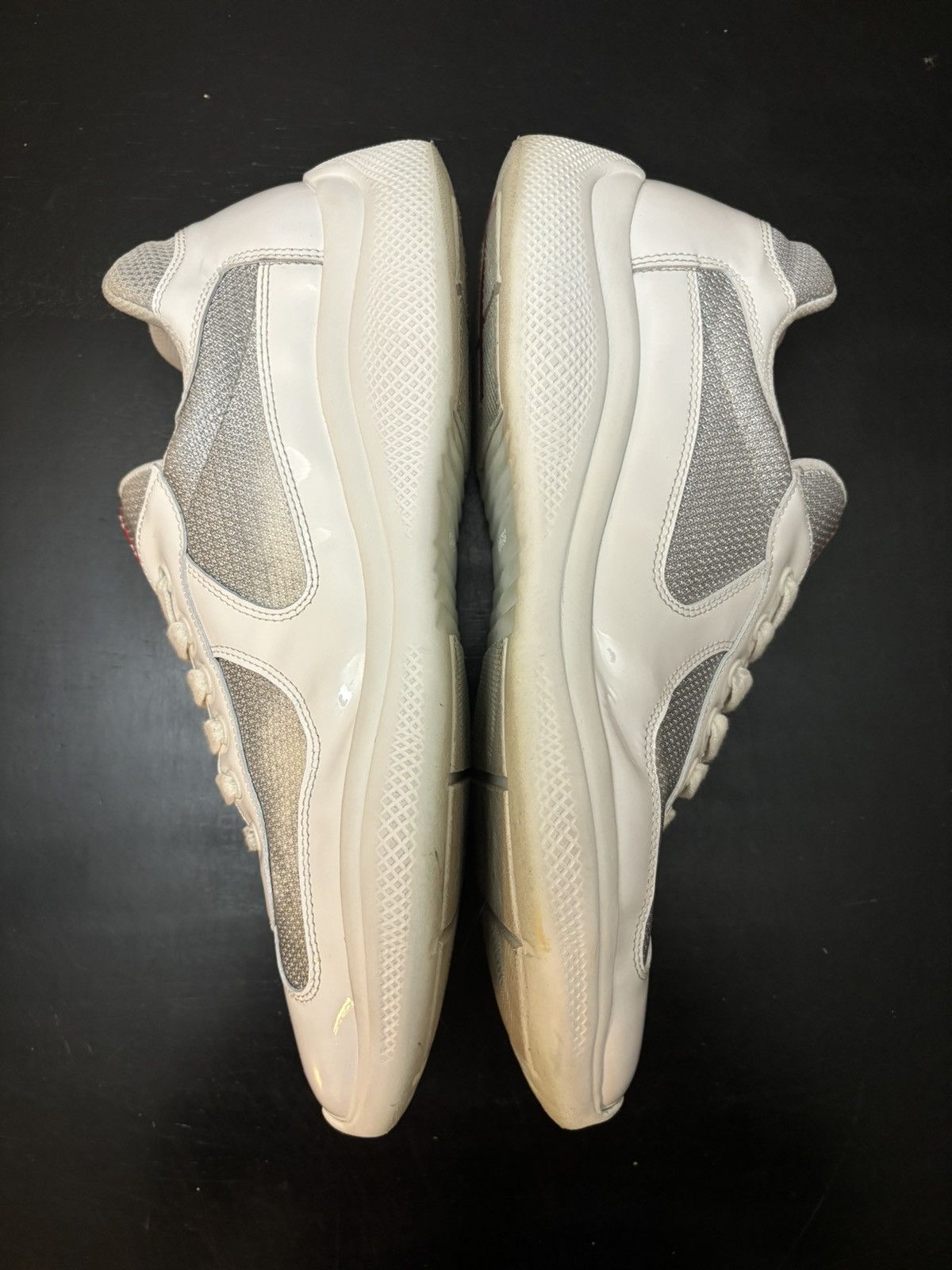 Prada Prada America’s Cup Patent Leather Sneakers White Grey Size US 10 / EU 43 - 4 Thumbnail