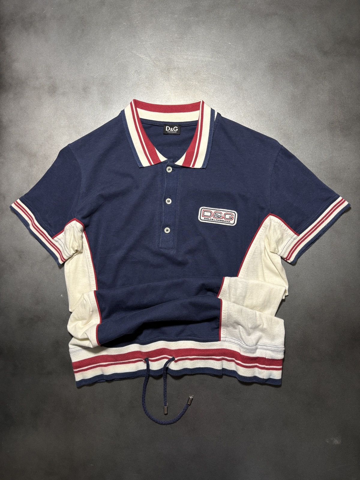 Dolce & Gabbana 2000s Dolce & Gabbana Polo Shirt Drawstring Crop Tennis Y2K Size M / US 6-8 / IT 42-44 - 2 Thumbnail
