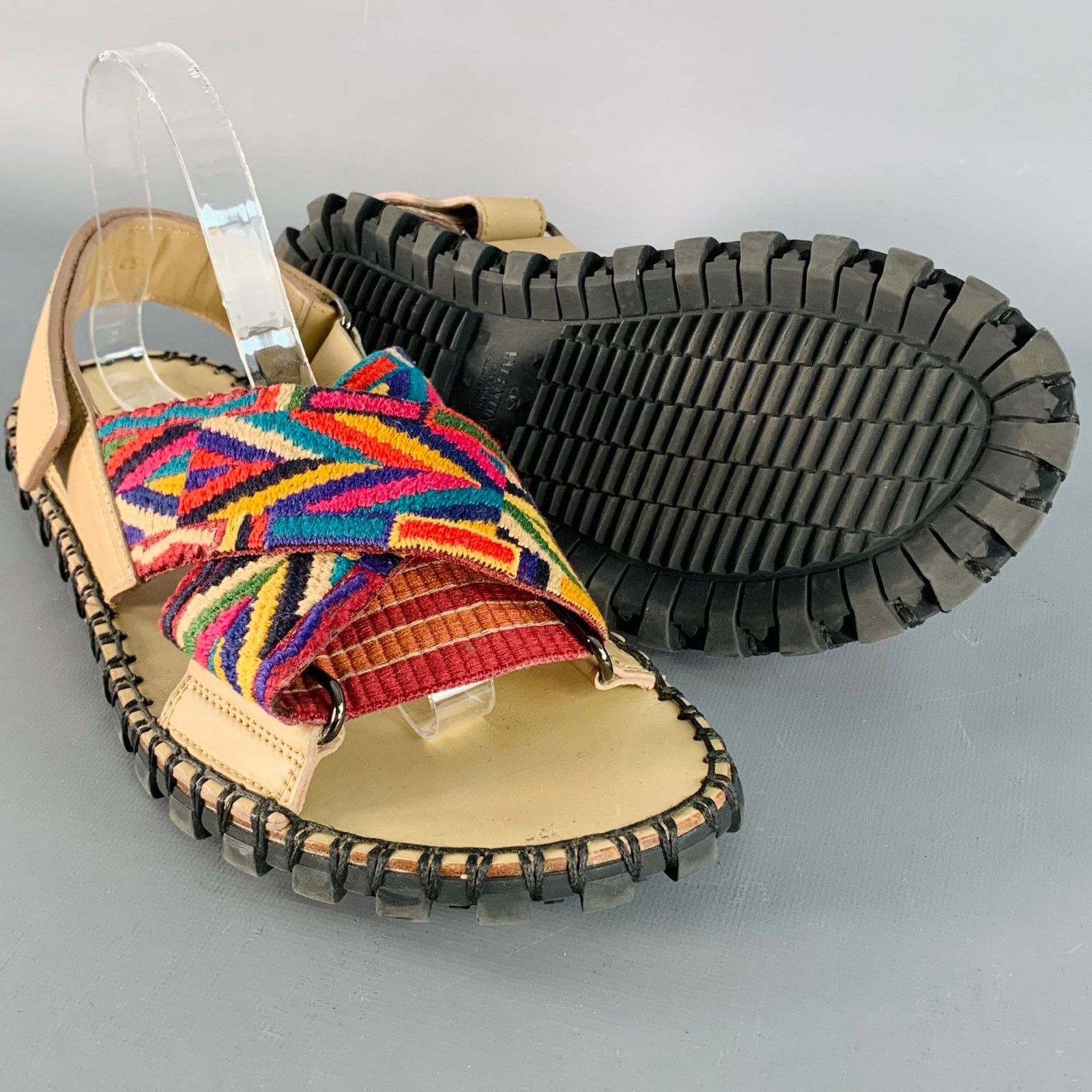 Valentino VALENTINO GARAVANI Multi Color Embroidery Leather Sandals Size US 10.5 / EU 43-44 - 5 Thumbnail
