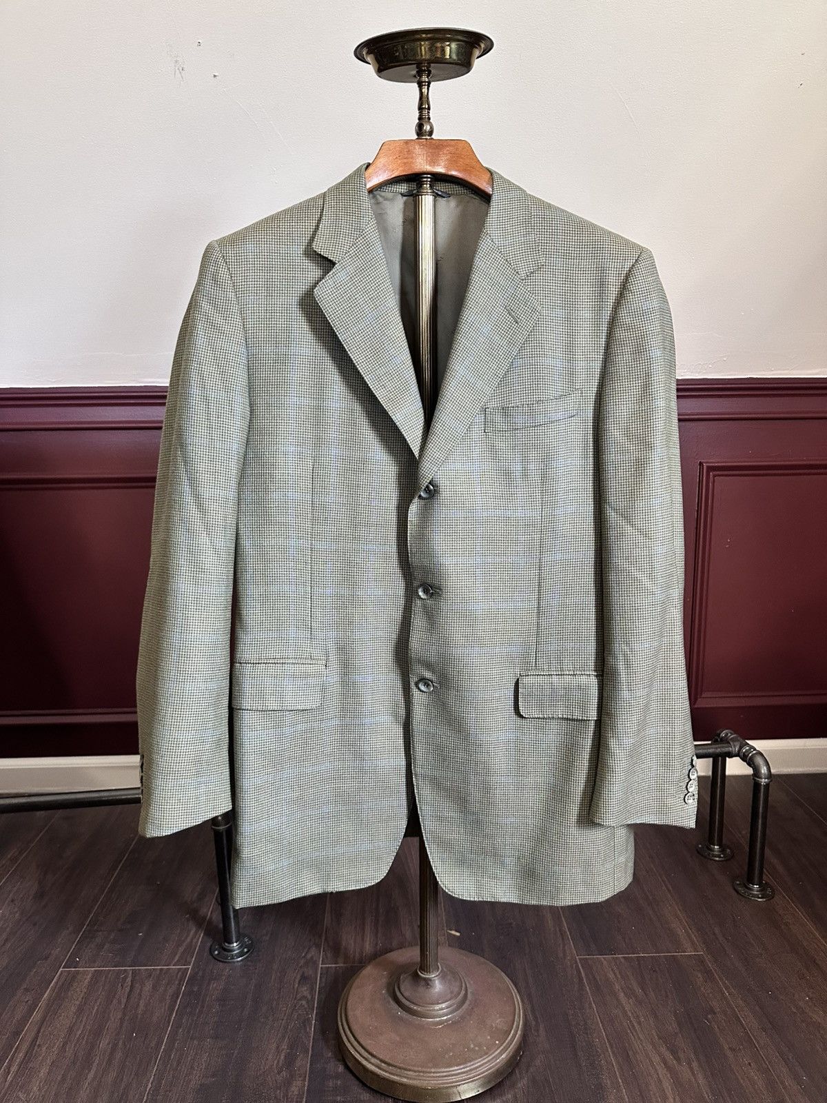 Canali 100% CASHMERE Exclusive Collection green tartan jacket Size 42L - 1 Thumbnail