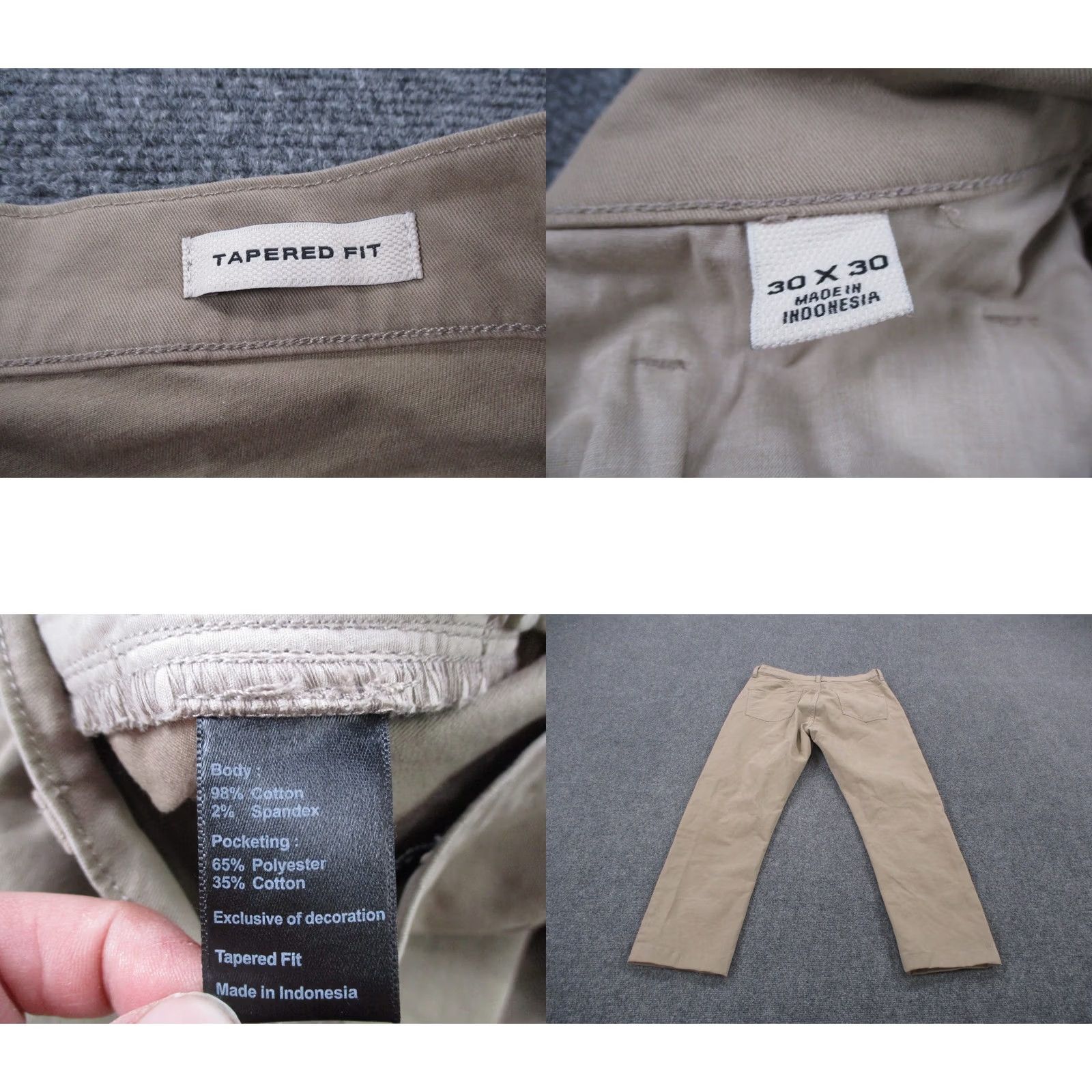 Flint And Tinder Flint and Tinder Pants Mens 30 X 30 Beige Straight Tapered Fit Business Khaki Pants Size US 30 / EU 46 - 8 Thumbnail