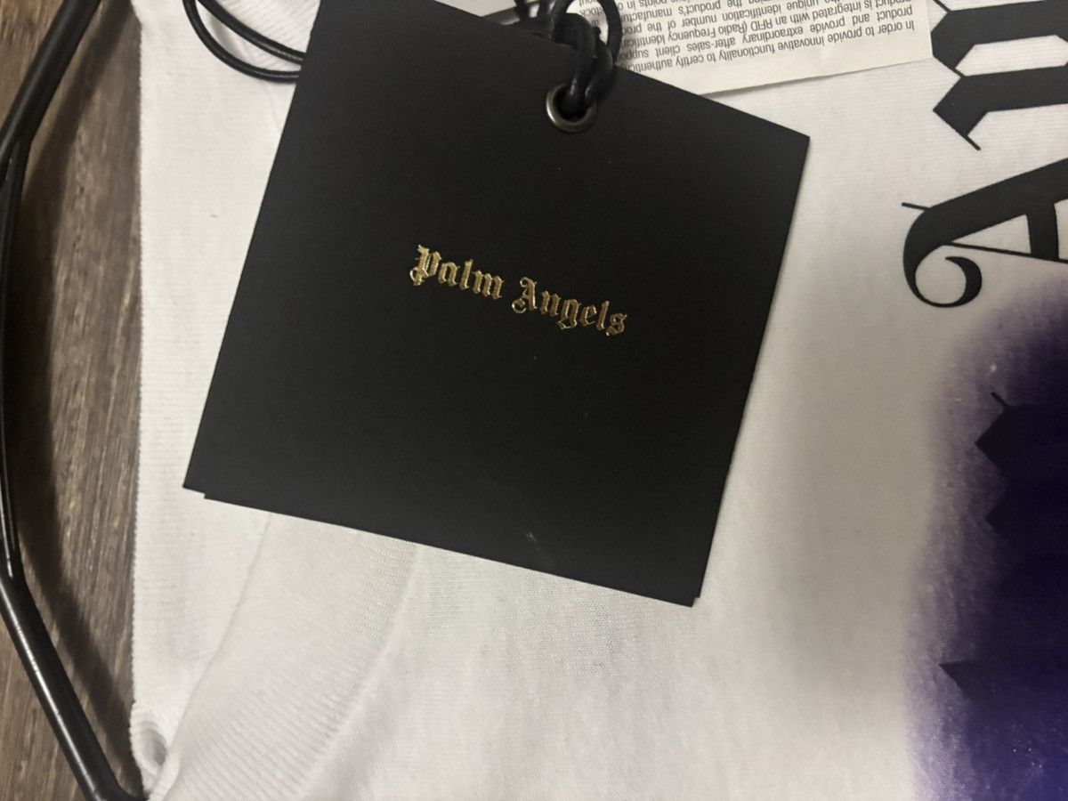 Palm Angels White spray tee Size US M / EU 48-50 / 2 - 2 Thumbnail
