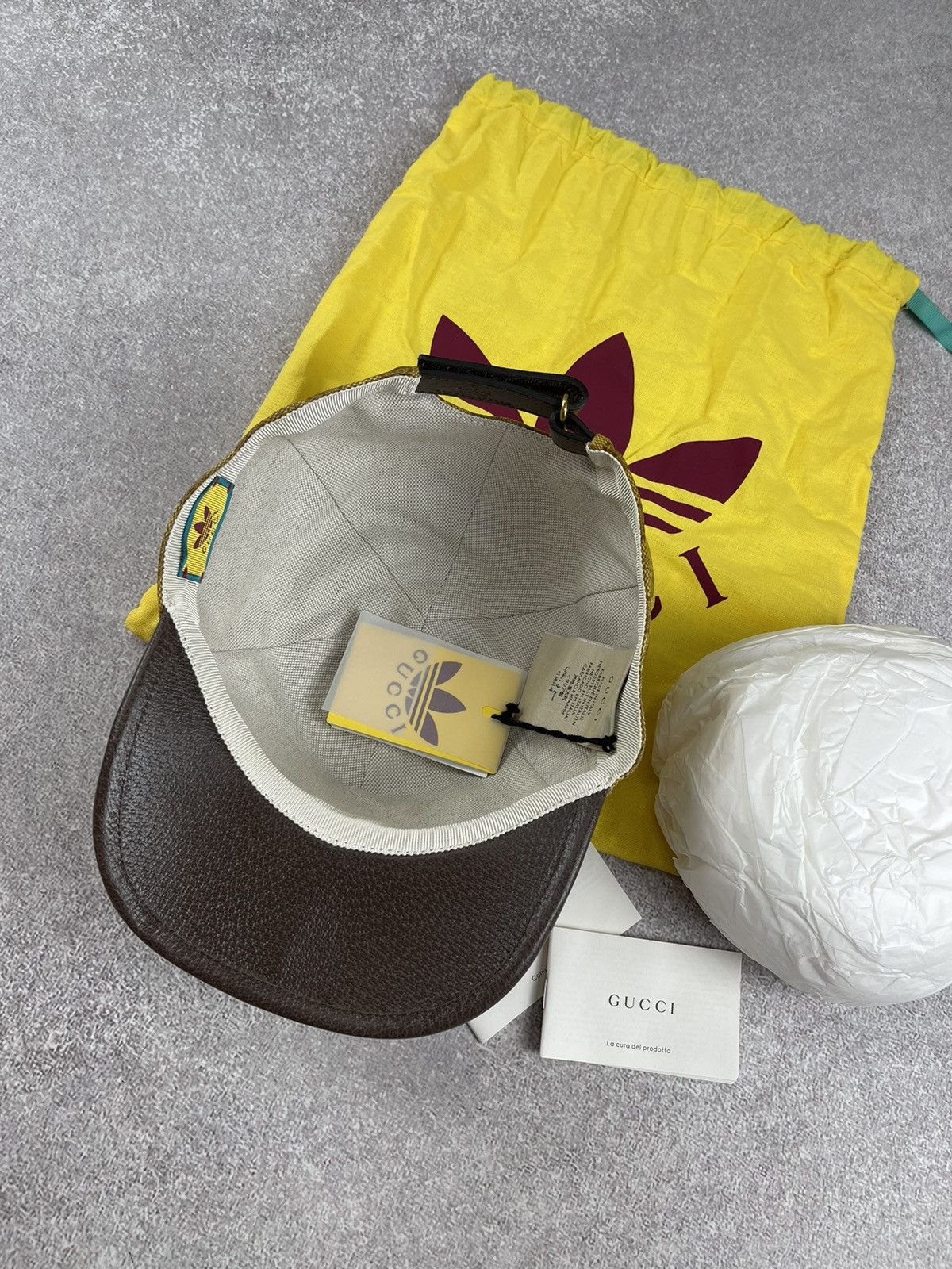 Adidas × Gucci Gucci x Adidas Baseball Cap Monogram Canvas Leather Size M Size ONE SIZE - 10 Thumbnail