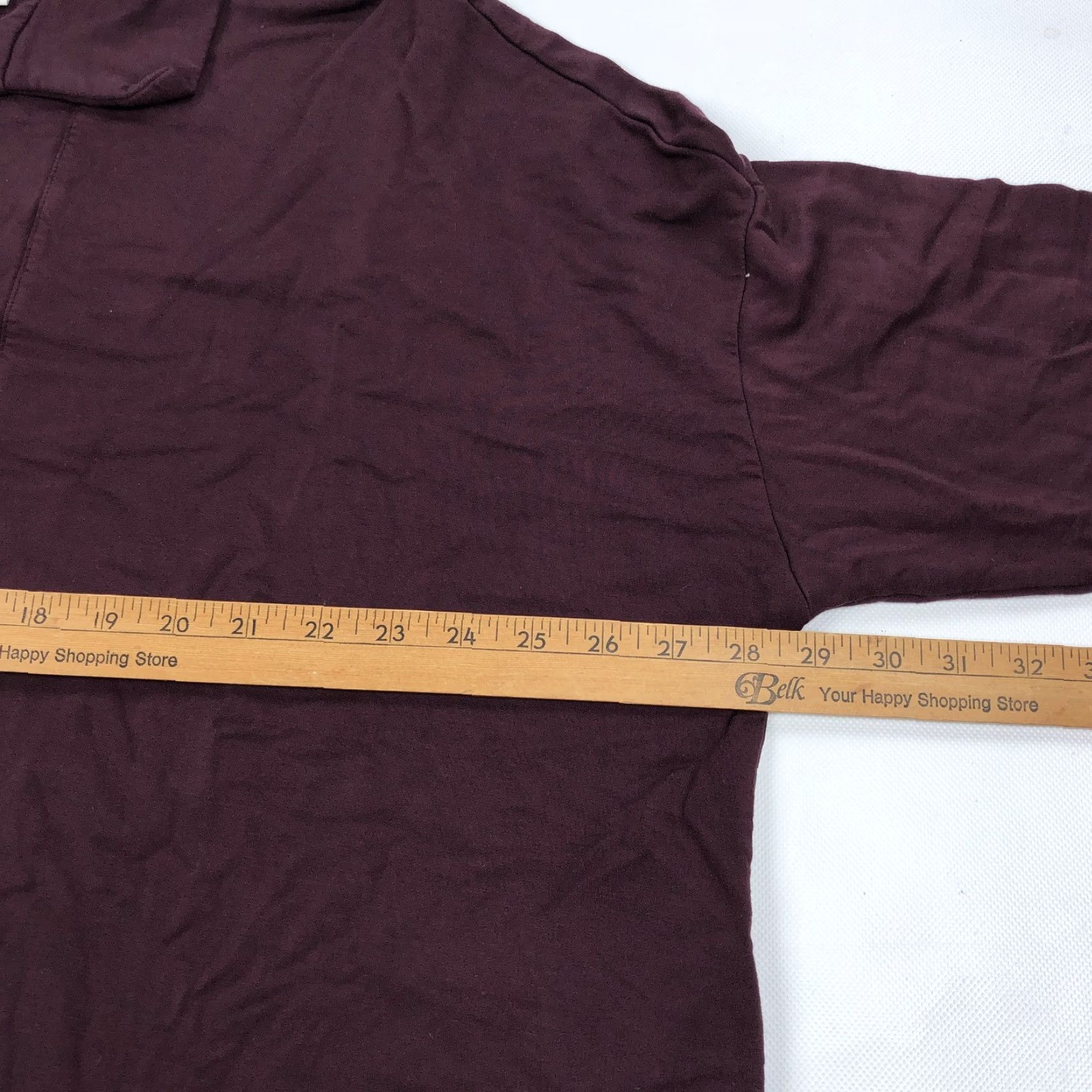 Vintage VINTAGE Pure Jill Tranquility Fleece Button Collar Tunic Top Women's 3X Burgundy Size XXL / US 16-18 / IT 52-54 - 5 Thumbnail