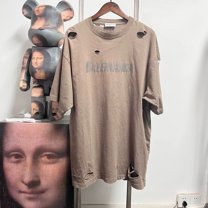 Balenciaga Distressed Short Sleeve T-shirt