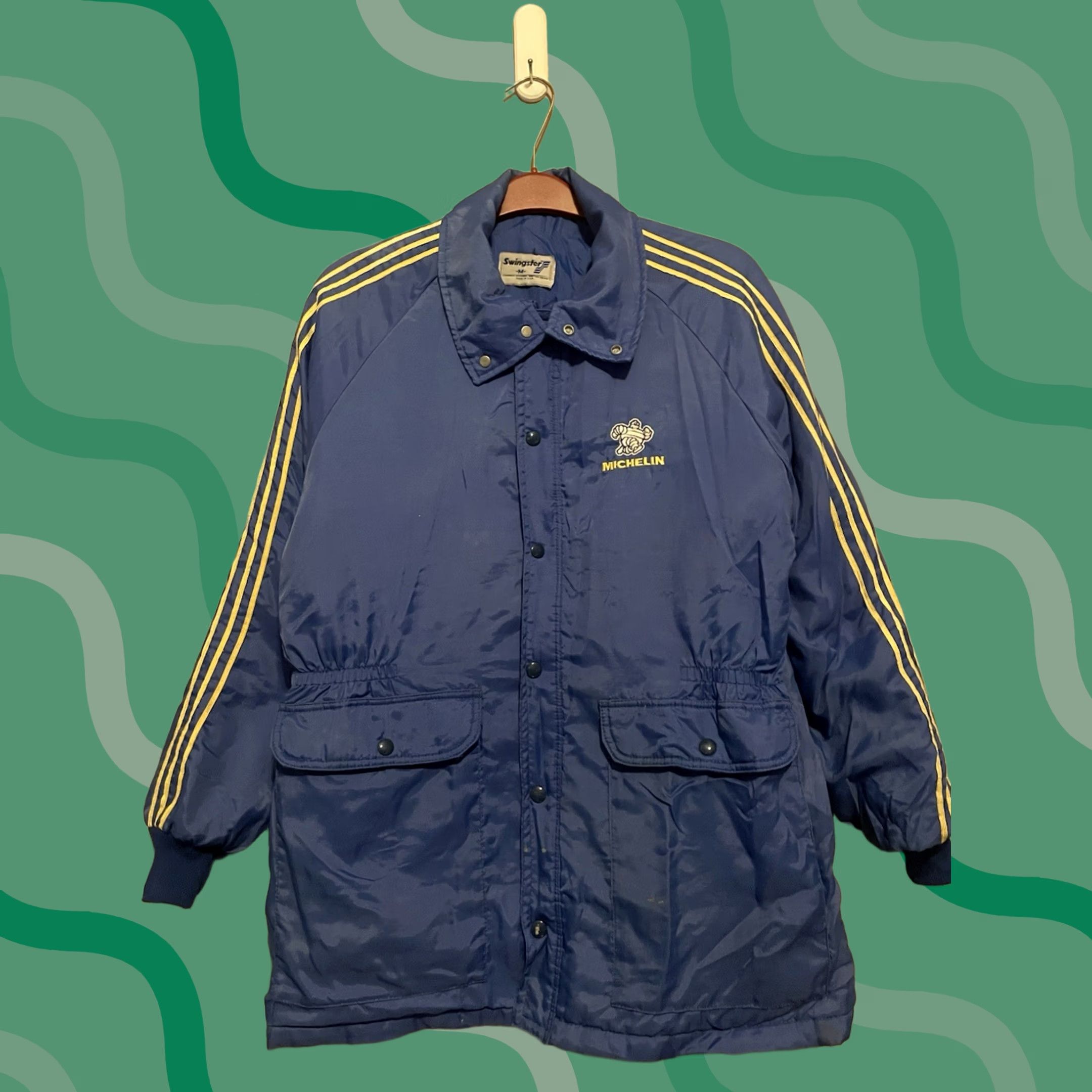 Vintage VINTAGE Swingster Jacket Men M Blue 90s Racing NASCAR Automotive Puffer Full Zip Insulated Mid-Length Size US M / EU 48-50 / 2 - 1 Thumbnail