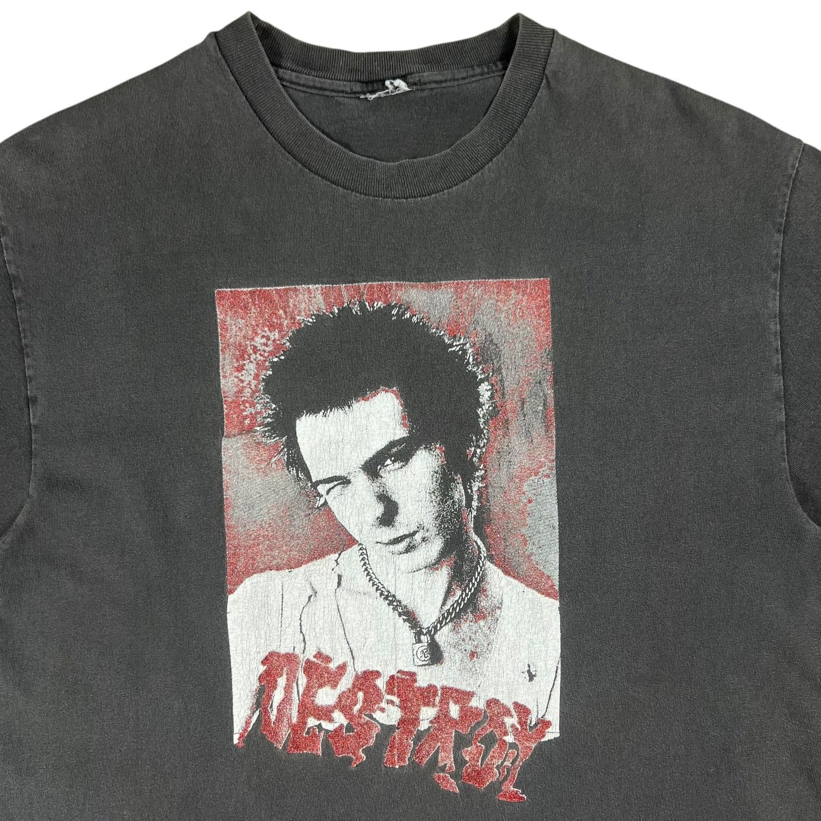 Band Tees × Vintage Vintage 90s Sid Vicious Sex Pistols DESTROY faded band tee Size US M / EU 48-50 / 2 - 2 Thumbnail