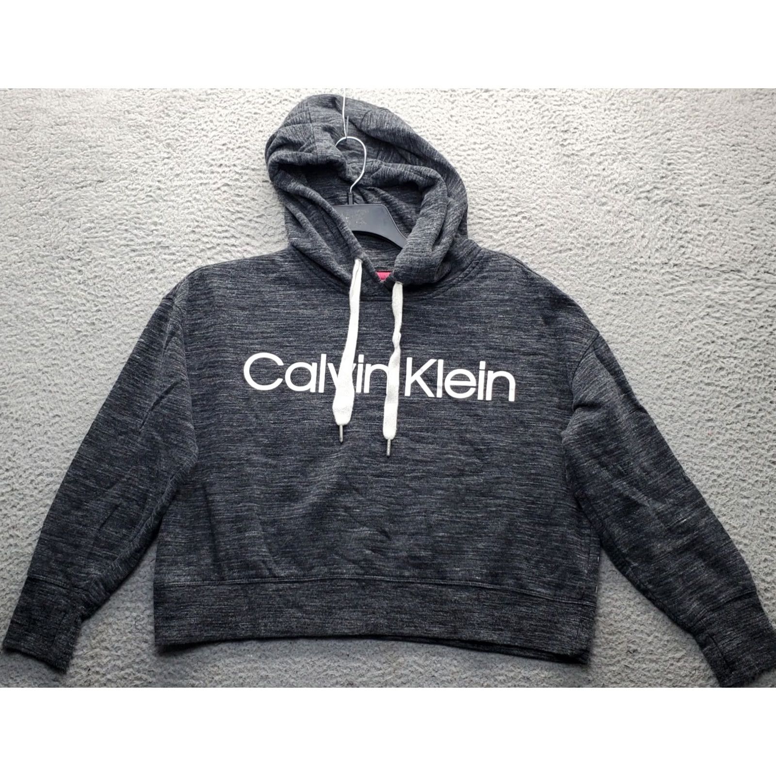 Calvin Klein Calvin Klein Womens Hoodie Shirt Cropped Gray Size M Front Logo Hooded Pullover Size M / US 6-8 / IT 42-44 - 2 Thumbnail