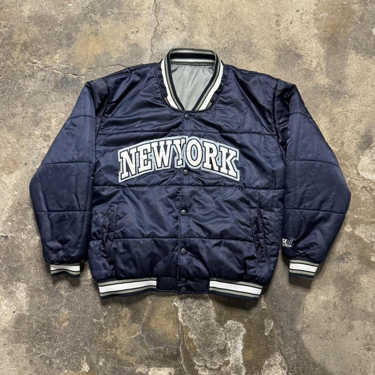 Vintage Vintage 90s Baggy New York Reversible Bomber Jacket Size US XL / EU 56 / 4 - 3 Thumbnail