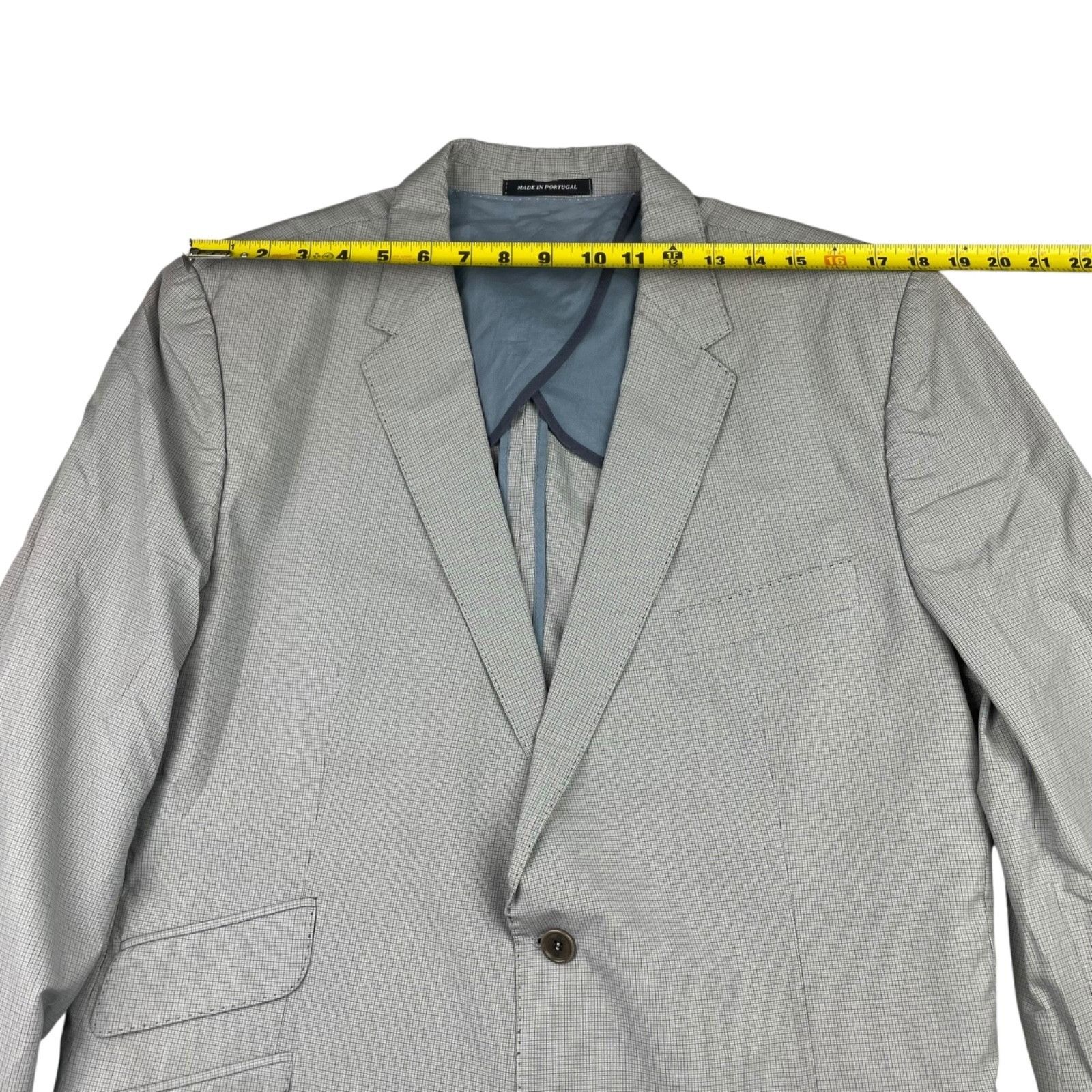 Paul Smith Paul Smith Men’s 100% Cotton 2-Button Blazer Gray/Navy Plaid Size 46R - 10 Thumbnail