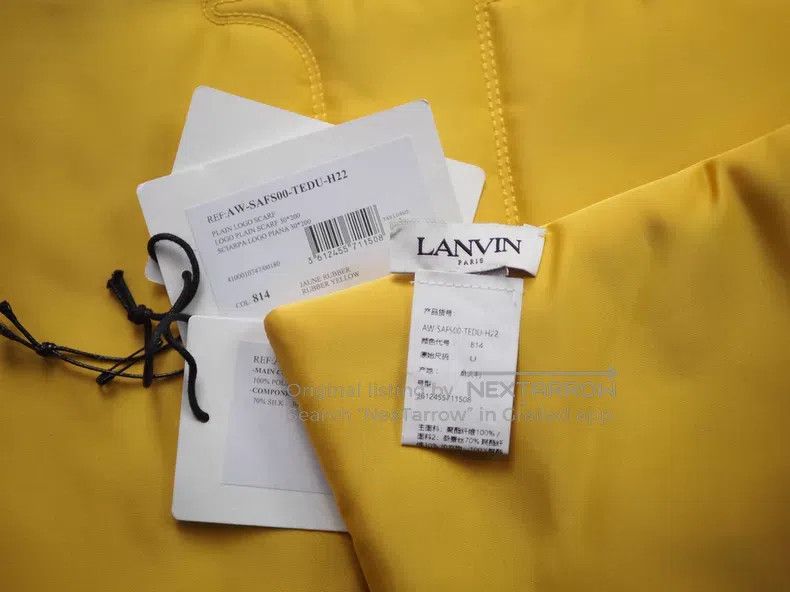 Lanvin Lanvin Yellow Polyester Filled Scarf Size ONE SIZE - 4 Thumbnail