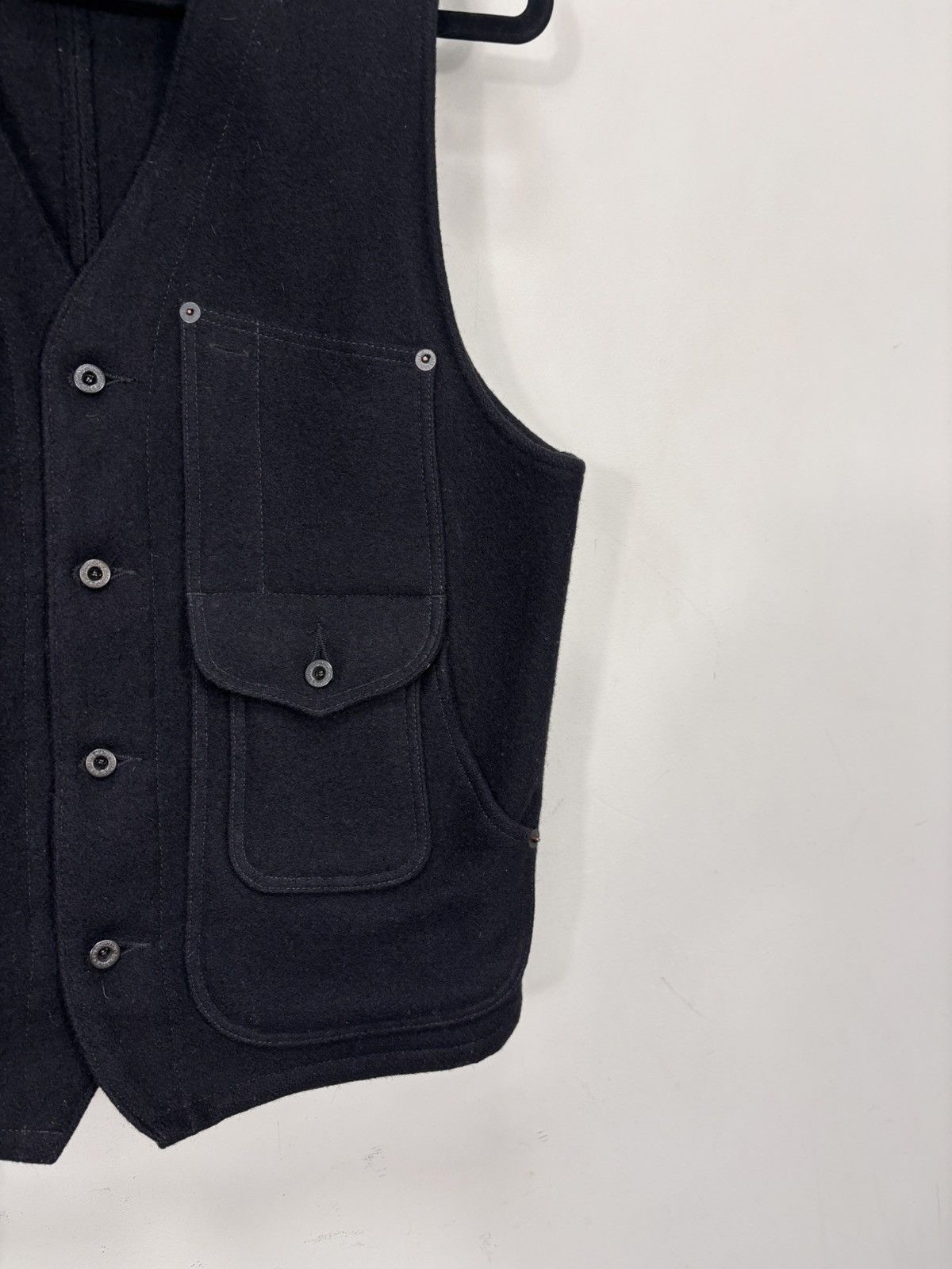 Rising Sun & Co. Rising Sun & Co Men’s Black Wool Vest Gilet Jacket Size US M / EU 48-50 / 2 - 3 Thumbnail
