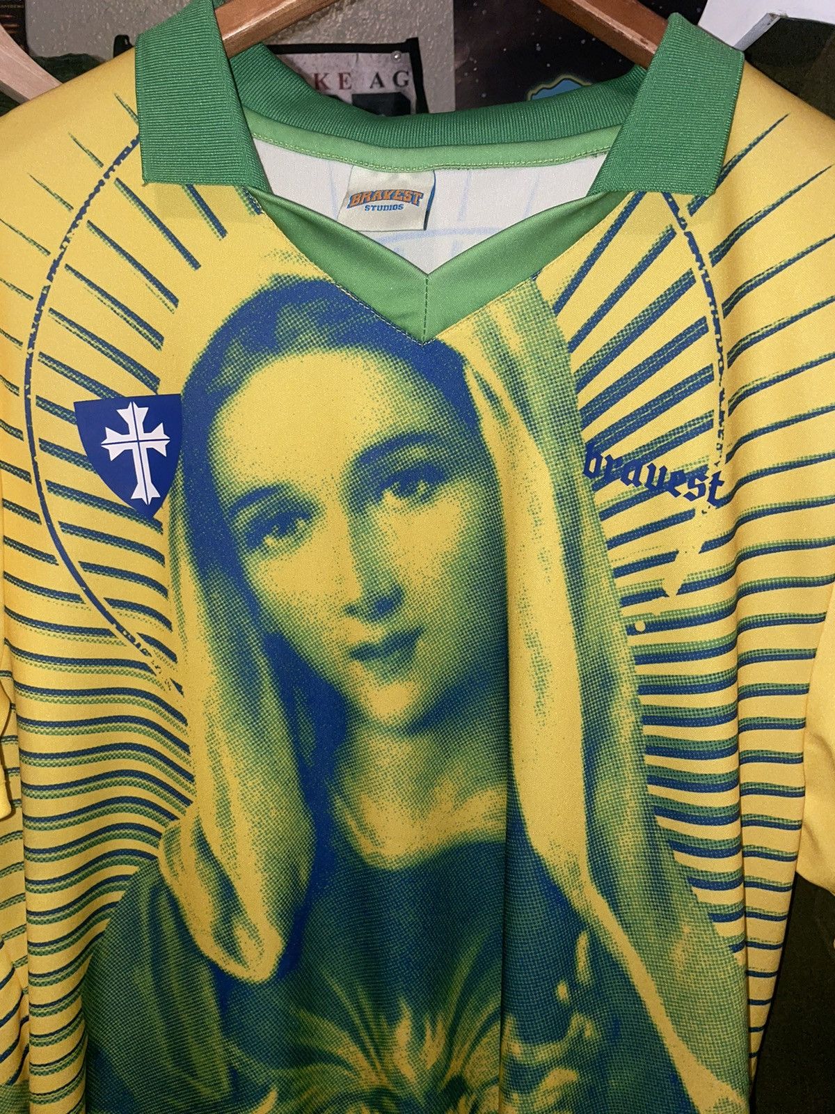 Bravest Studios YELLOW MARY JERSEY V2 blue and green polo shirt. Size US L / EU 52-54 / 3 - 3 Thumbnail