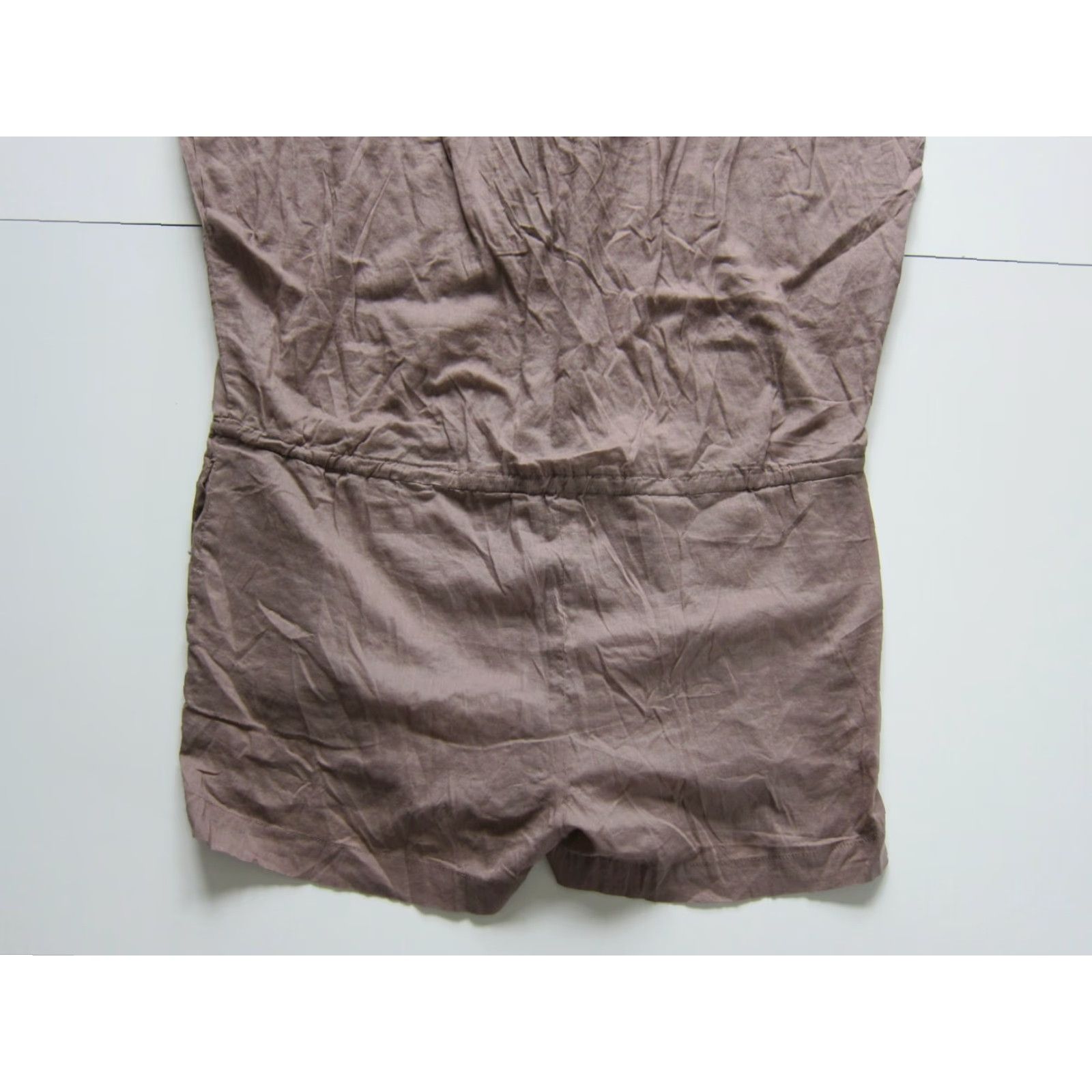 DKNY DKNY 100% Cotton Brown Lightweight Oversized Jumper Romper W/Pockets Women S Shirt Size S / US 4 / IT 40 - 7 Thumbnail