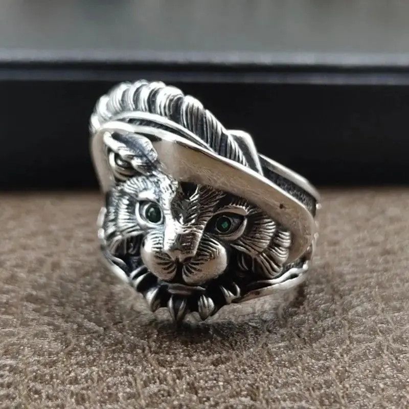Jewelry Creative Feather Cat Rings Size ONE SIZE - 1 Thumbnail