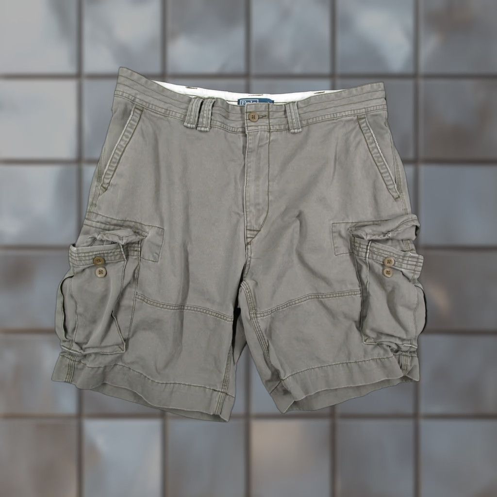 Polo Ralph Lauren VINTAGE Polo Ralph Lauren Shorts Mens 38 Gray Polo Chino Cargo Pockets Y2K Size US M / EU 48-50 / 2 - 1 Thumbnail