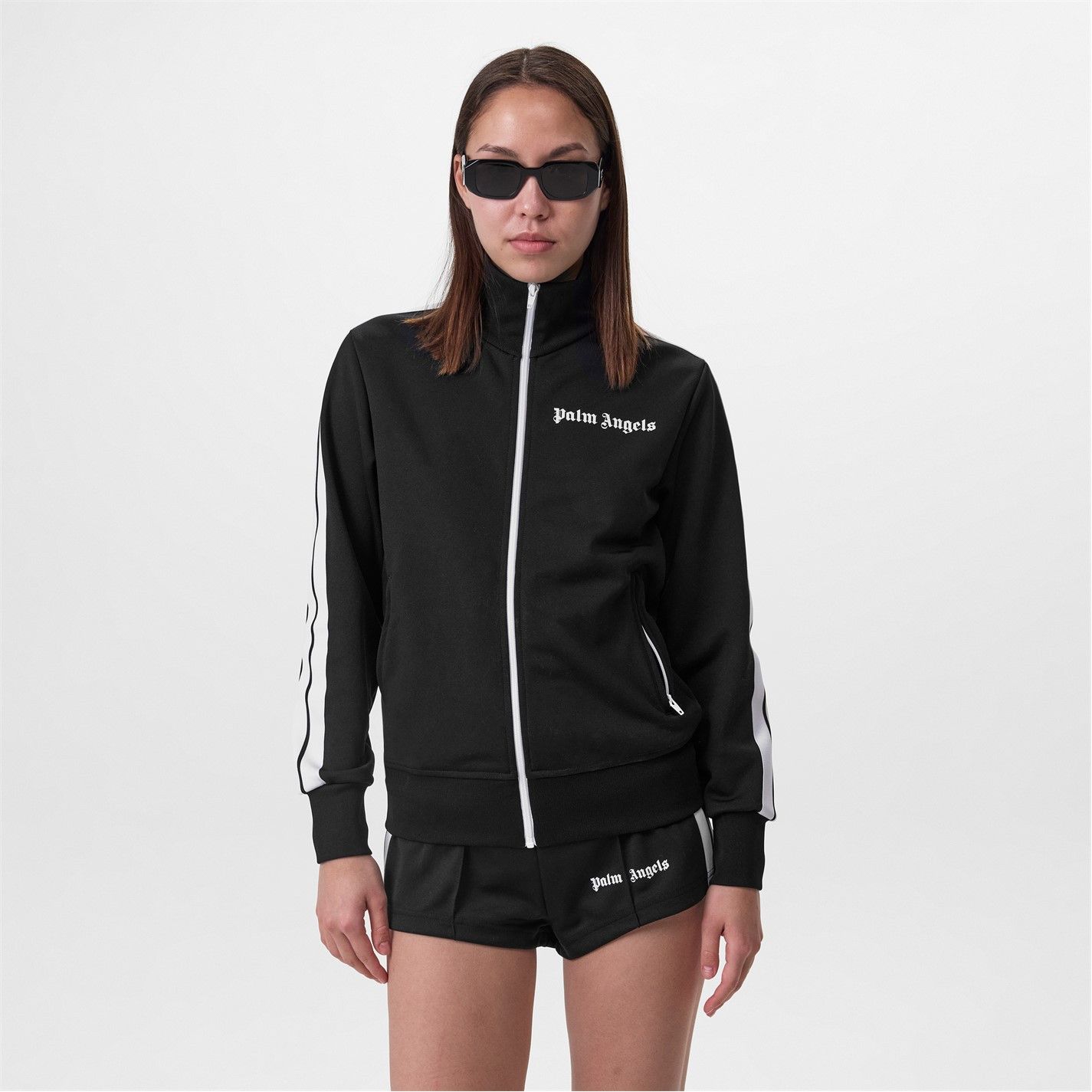 Palm Angels o1g2r1mq0325 Classic Track Jacket in Black & White Size M / US 6-8 / IT 42-44 - 2 Thumbnail