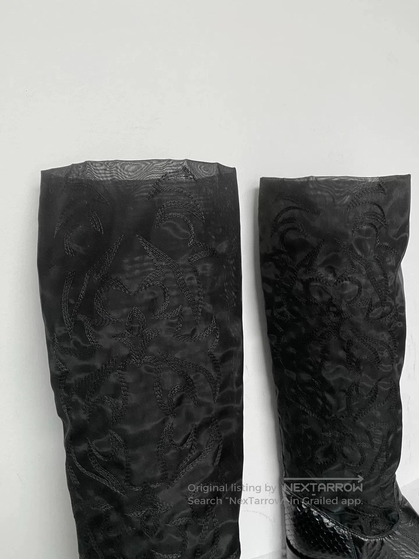 Gianni Barbato Gianni Barbato Pointed Toe Embroidered Leather Boots. Size US 5.5 / IT 35.5 - 5 Thumbnail