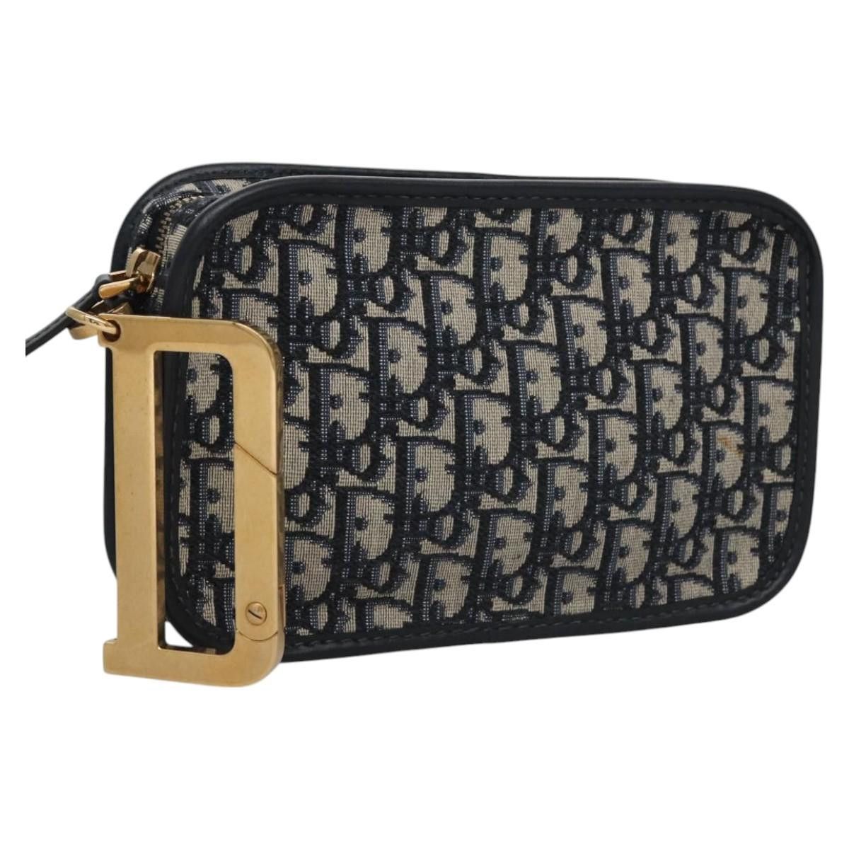 Dior Trotter Navy Canvas Clutch Bag (Pre-Owned) Size ONE SIZE - 1 Thumbnail