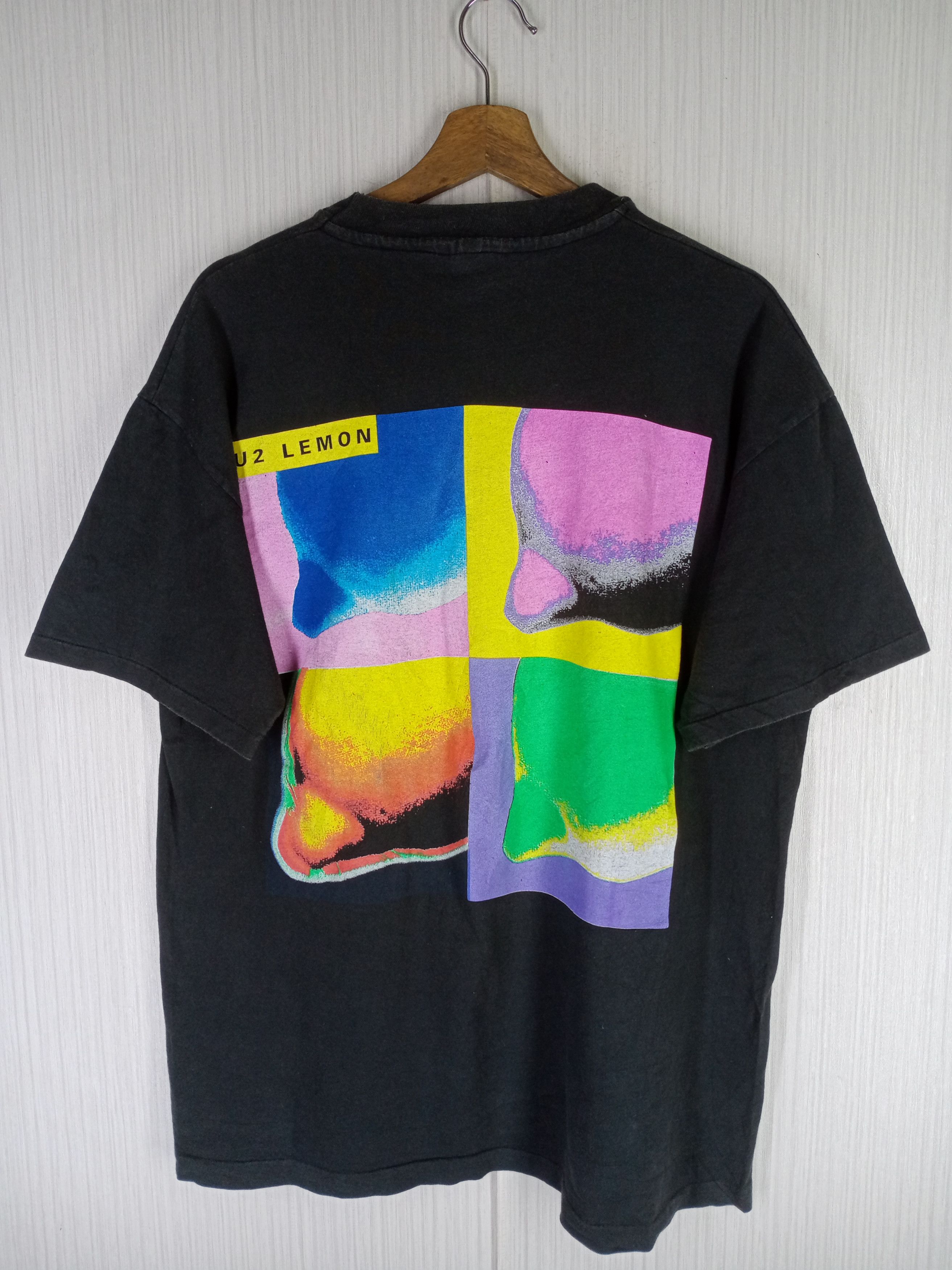 【Lサイズ】90s U2 Lemon Band Tour Tee Navy Band Tees × Vintage Rare Vintage 90s U2 Lemon Band Tshirt