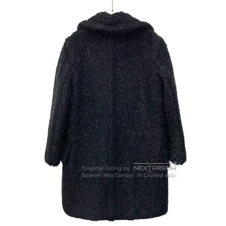 Max Mara Max Mara Black Fine Glitter Camel Hair Collar Double Breas Size S / US 4 / IT 40 - 2 Thumbnail