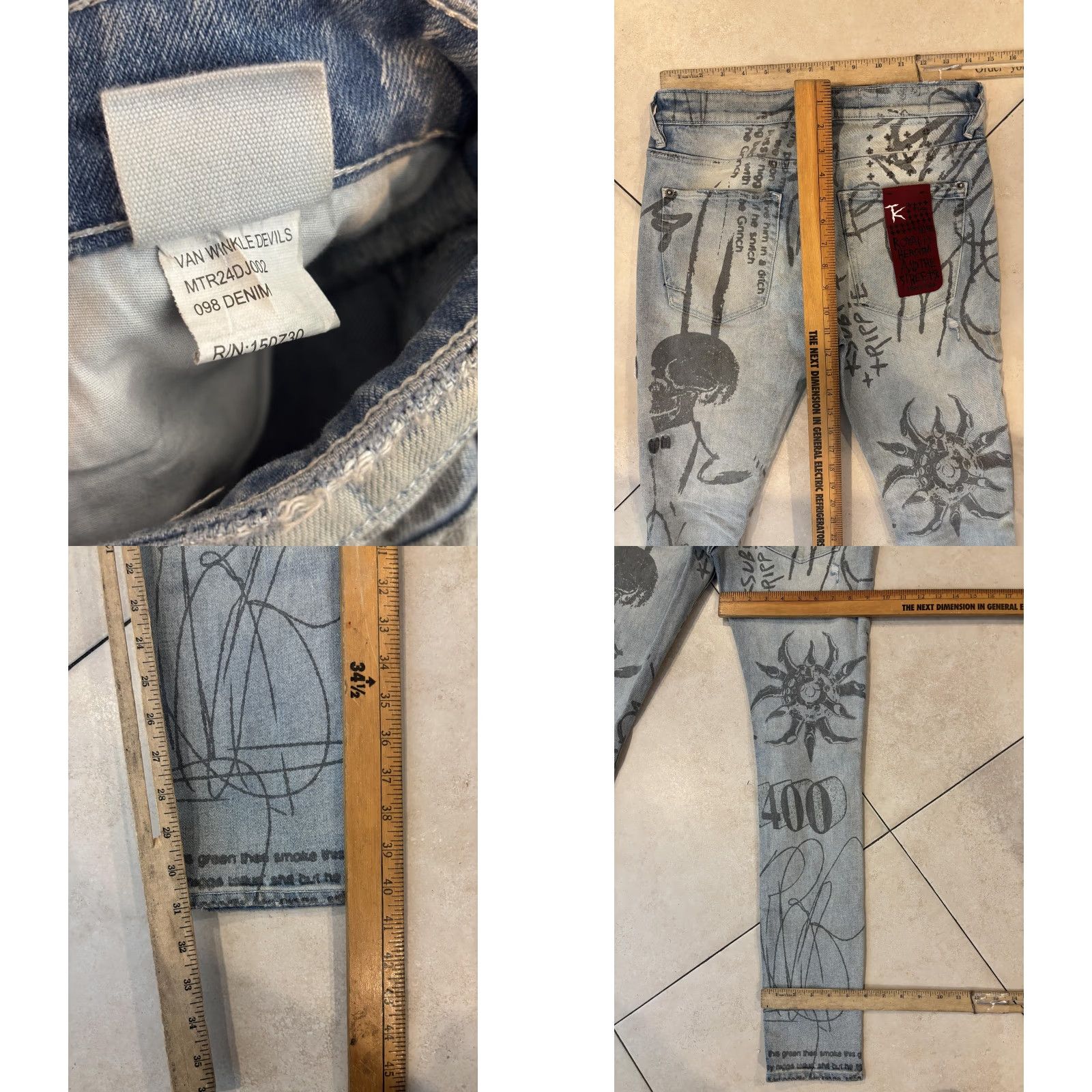Ksubi VINTAGE? No. Ksubi Jeans Mens 29x31 Blue Distressed Skinny Van Winkle Devils Trippie Redd Size US 29 - 8 Thumbnail