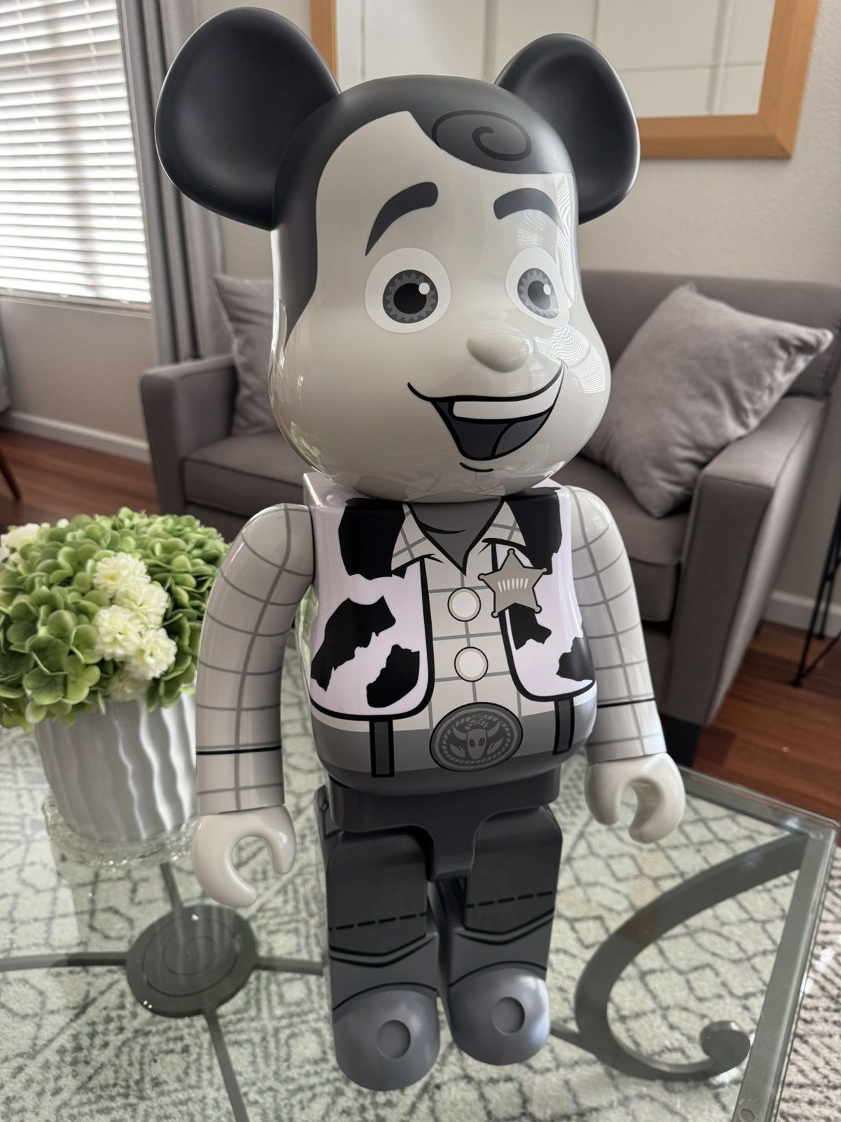 Disney Woody Toy Story Black & White 1000% Bearbrick Figure No Box Size ONE SIZE - 2 Thumbnail