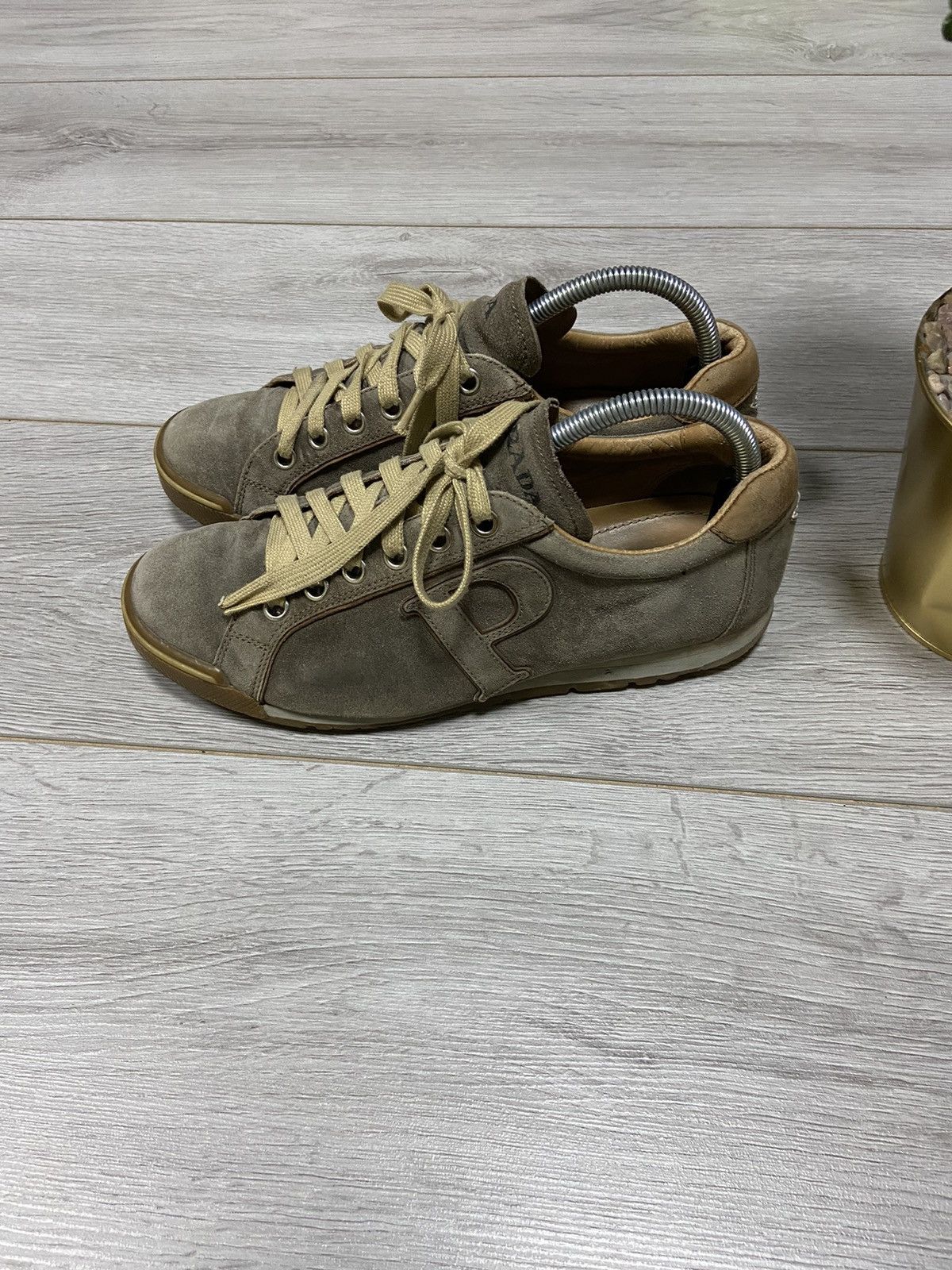 Prada Prada leather sneakers red tab metallic logo Size US 8.5 / EU 41-42 - 8 Thumbnail