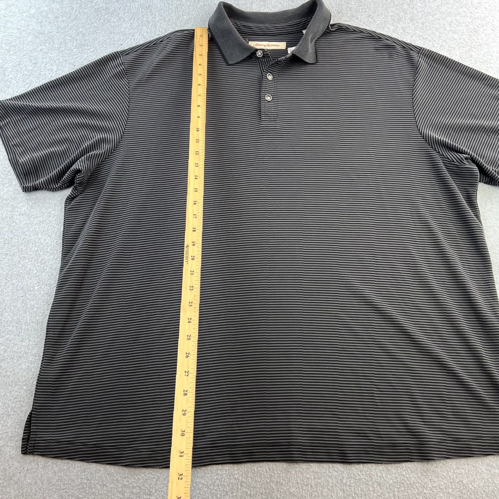 Tommy Bahama Tommy Bahama Polo Shirt Mens 2XL Gray Striped Short Sleeve Performance Golf Shirt Mens 2XL Gray Striped Polo Size US XXL / EU 58 / 5 - 3 Thumbnail