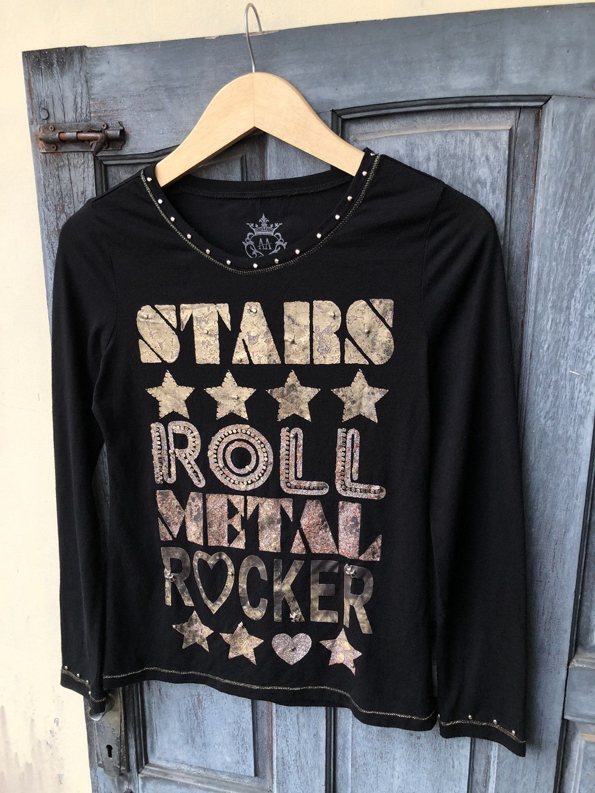 If Six Was Nine Japanese Studded Stars Roll Metal Rocker Poem Badass Style Size M / US 6-8 / IT 42-44 - 4 Thumbnail