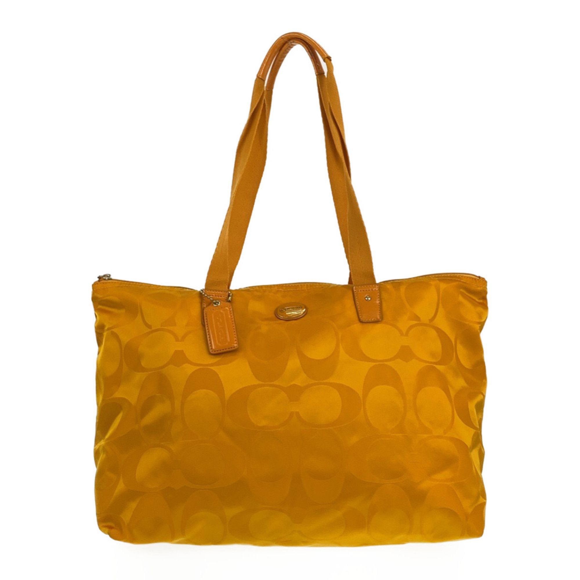 Shoulder Bag Coach Yellow Tote Bag COACH Legacy Weekend Ticking 
