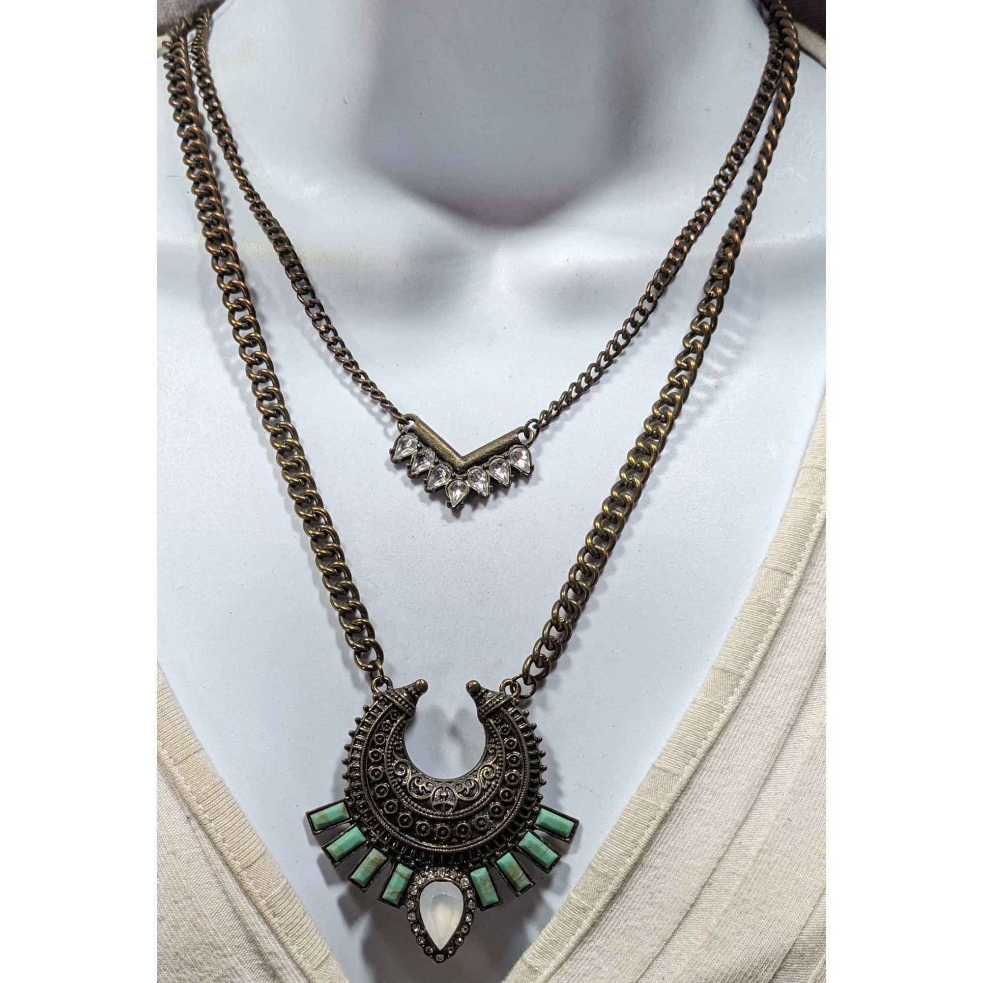 Other Bohemian Layered Gemmed Pendant Necklace Size ONE SIZE - 2 Thumbnail