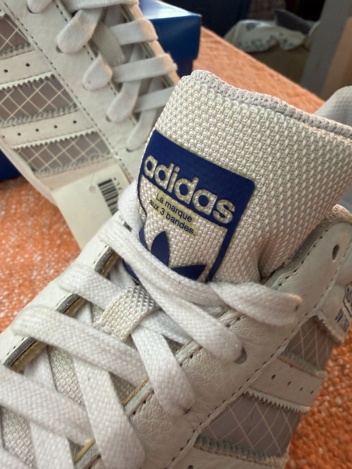 Adidas White On Blue Adidas Superstar Sample size 9 new Size US 9 / EU 42 - 2 Thumbnail