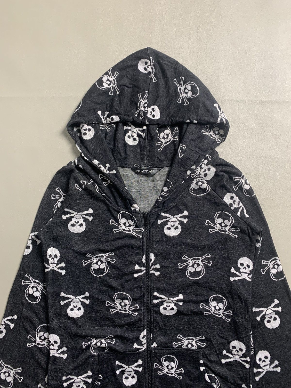 If Six Was Nine × Japanese Brand × Le Grande Bleu (L.G.B.) Vtg Zip Hoodie Crazy Angle Skull Print Size US M / EU 48-50 / 2 - 3 Thumbnail