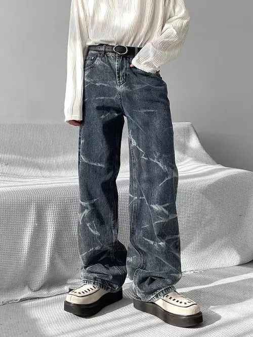 VIBE High Street Tie Dye Straight Fit Loose Jeans Size US 32 / EU 48 - 3 Thumbnail