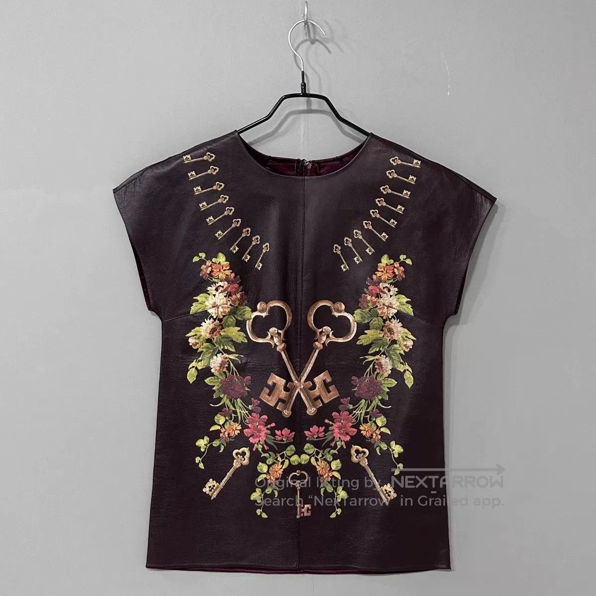 Dolce & Gabbana D&G Leather Short Sleeve Top Size 42. Size M / US 6-8 / IT 42-44 - 1 Thumbnail