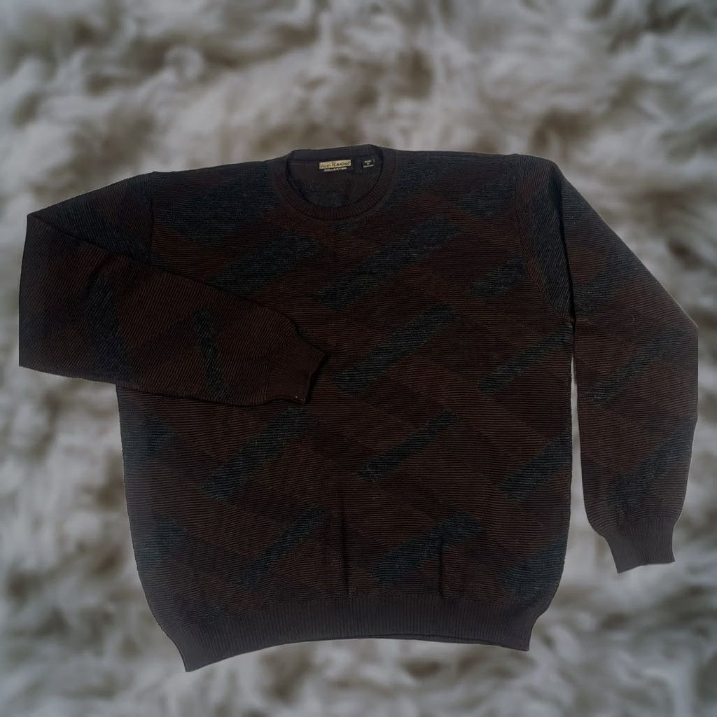 Vintage Lenor Romano Sweater Mens L Green Argyle CrewNeck 100% Extra Fine Merino Wool Size US L / EU 52-54 / 3 - 1 Thumbnail
