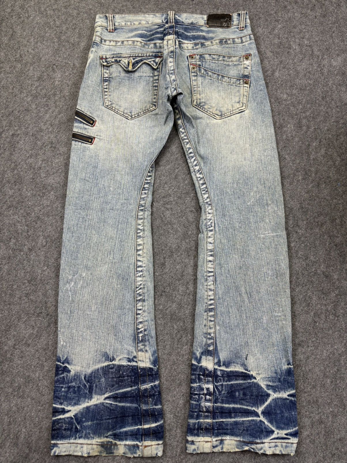 Japanese Brand 💥Twisted Flare Zipper💥Rattle Trap Japan Mudwash Denim K36 Size US 33 - 18 Thumbnail