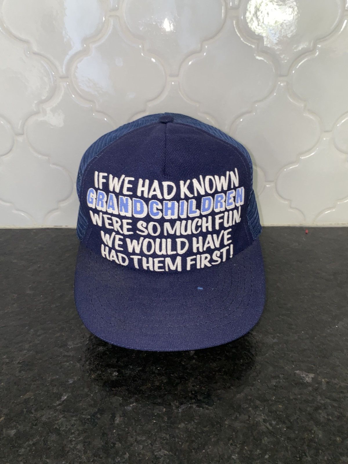 Other Vintage 80s grandchildren funny trucker hat Size ONE SIZE - 1 Thumbnail