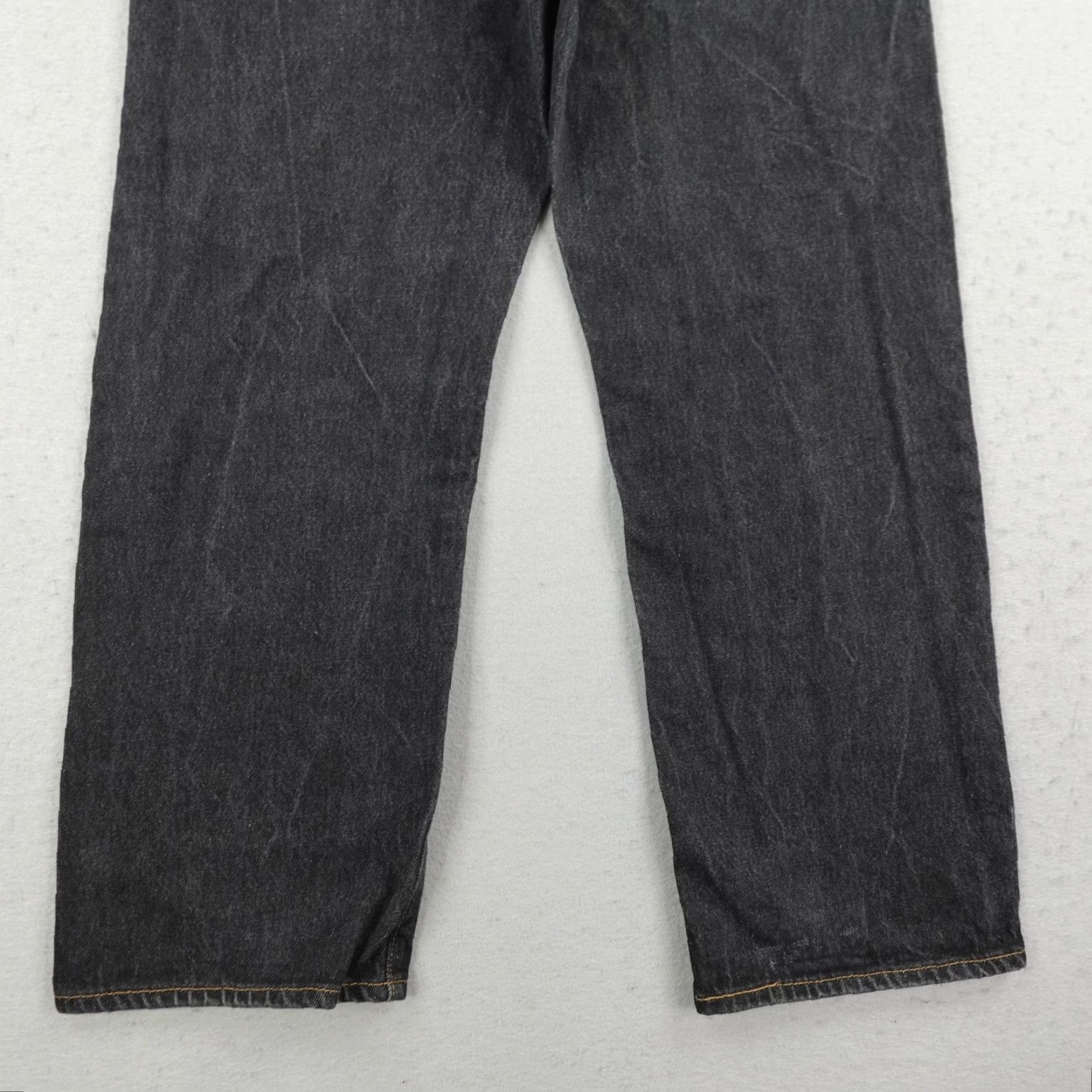 Levi's Levis Jeans Mens 36x30 Black Denim 501 Button Fly Classic Straight Leg Red Tab Size US 36 / EU 52 - 7 Thumbnail