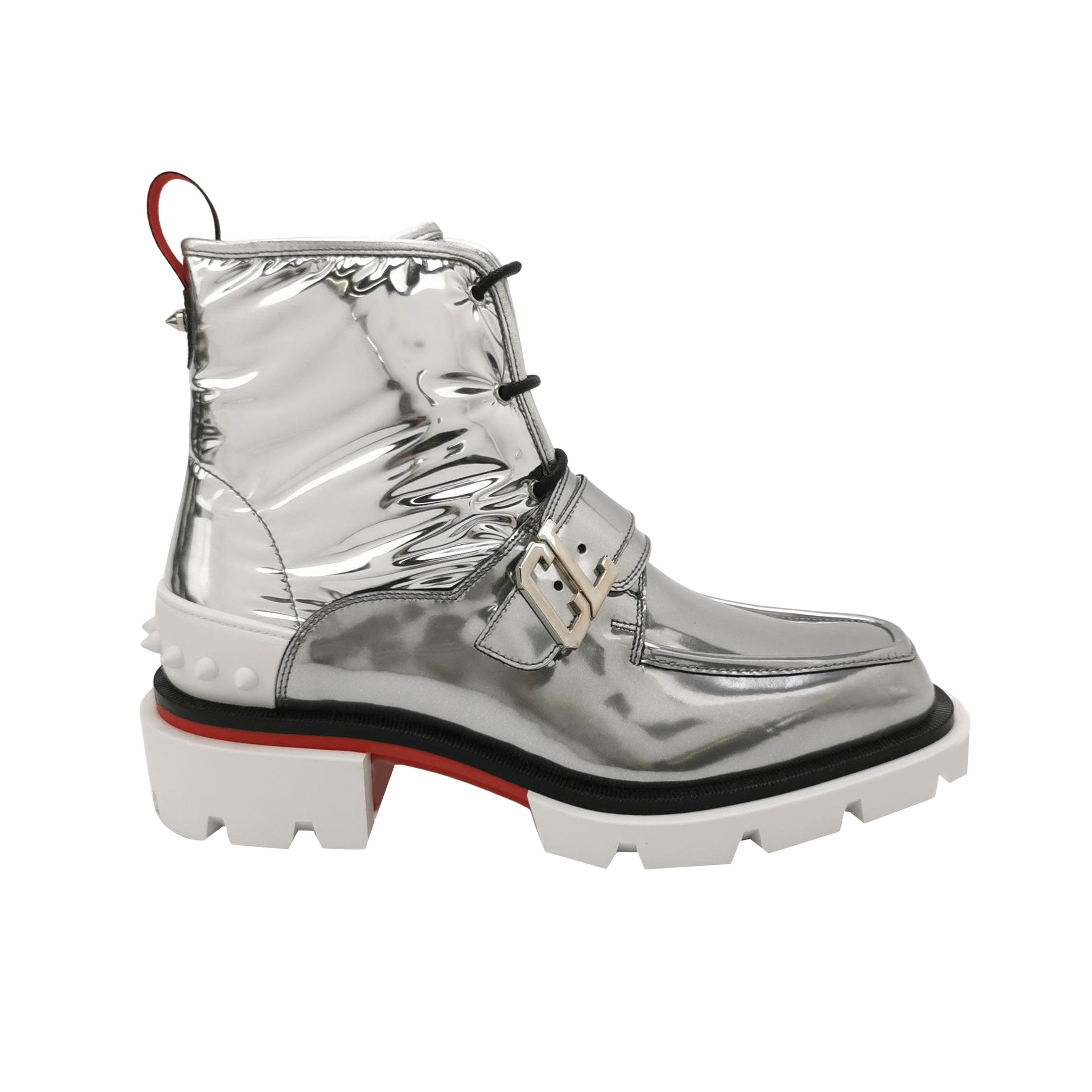 Christian Louboutin Christian Louboutin Silver Metallic Spike Boots EU 39.5 Size US 6 / EU 39 - 1 Thumbnail