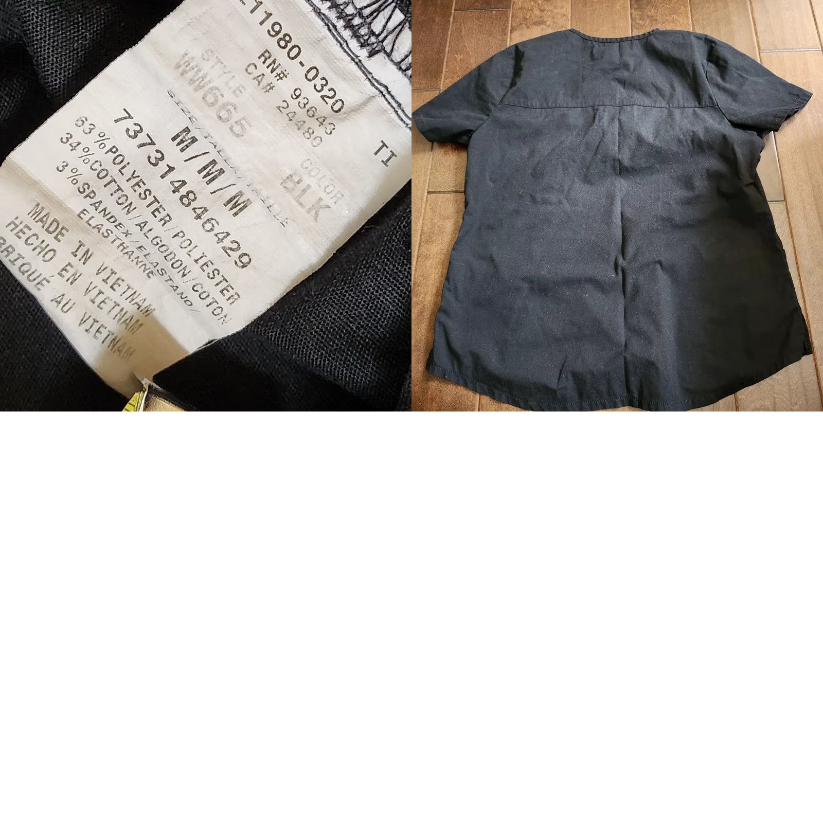 Cherokee Cherokee Black Pocket Medical Nurse Scrub Top M Unisex Size M Cherokee Shirt Size US M / EU 48-50 / 2 - 9 Thumbnail