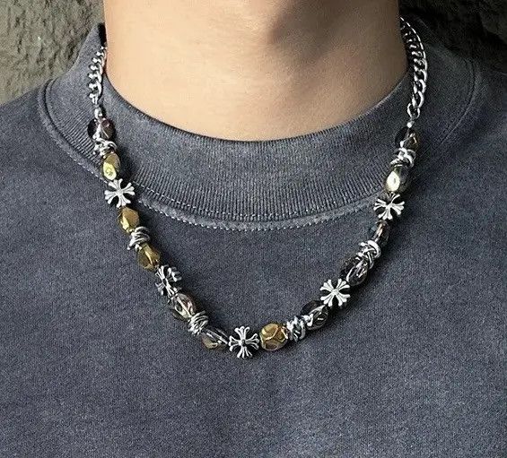 Japanese Brand × Jewelry Cross hologram holographic beads retro punk chain necklace Size ONE SIZE - 7 Thumbnail