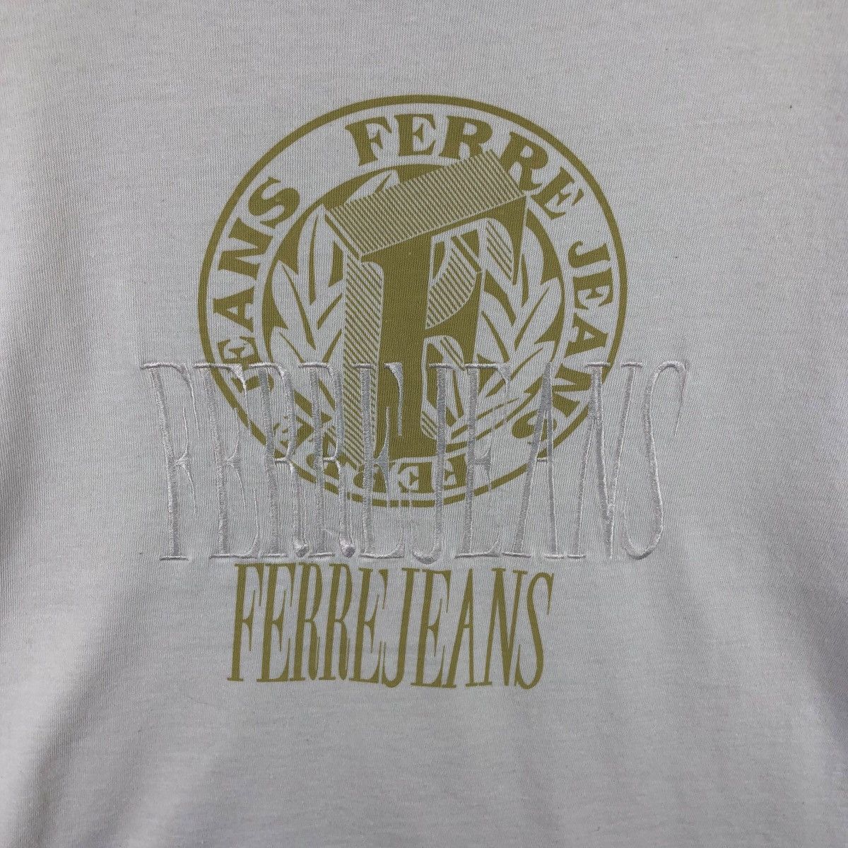 Ferre × Vintage Pick!! Vtg Ferre Jeans Gianfranco Ferre EmbroideryTee Tshirt Size US XXL / EU 58 / 5 - 9 Thumbnail