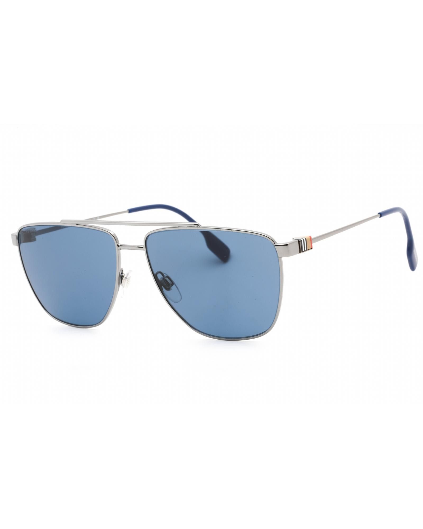 image of Burberry 0Be3141 Sunglasses Gunmetal / Dark Blue, Men's