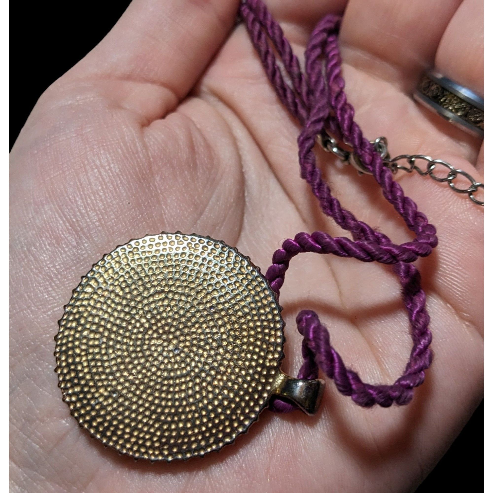 Other Purple Enamel Rhinestone B Medallion Necklace Size ONE SIZE - 5 Thumbnail