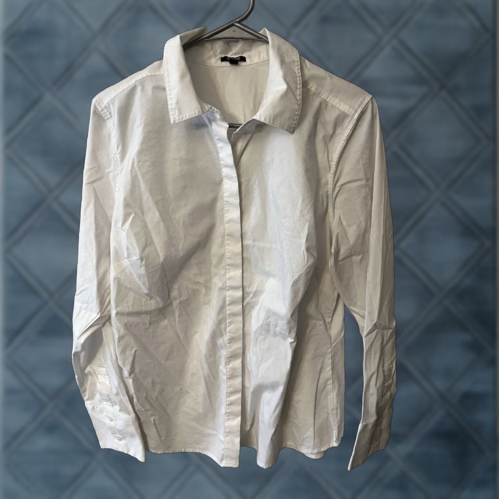Express Express Button-Up Blouse Top L White Office Slim Express Portofino Vintage No Size L / US 10 / IT 46 - 1 Thumbnail