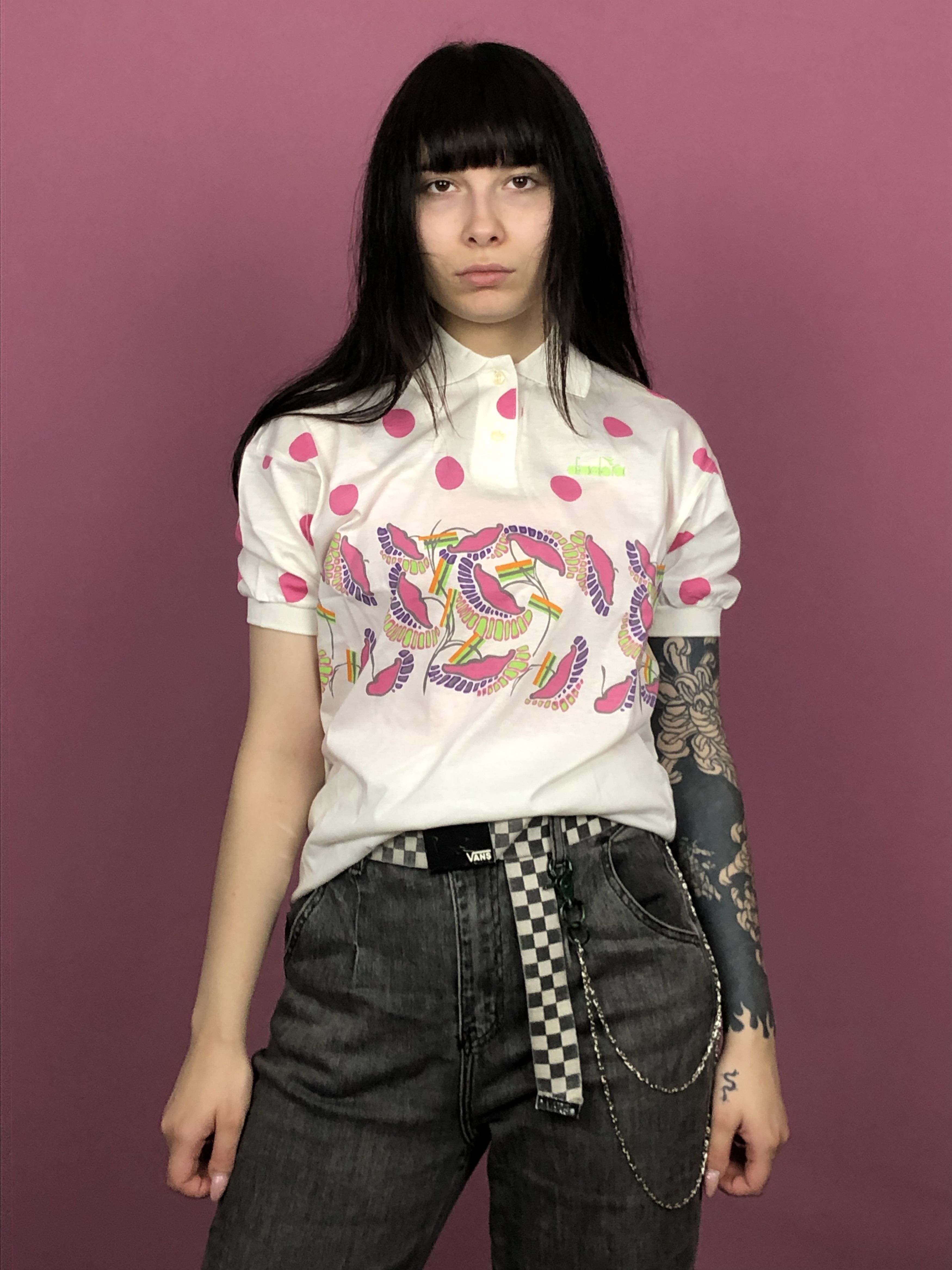 Diadora × Vintage 90s Diadora Vintage Women's Polo Shirt - 44 S Size US S / EU 44-46 / 1 - 1 Thumbnail