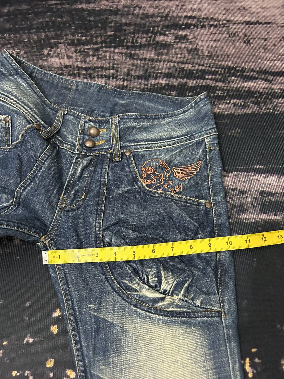 Japanese Brand 2#1 Jeans Jesus Loves You Skull Mud Wash Jeans Size US 30 / EU 46 - 21 Thumbnail