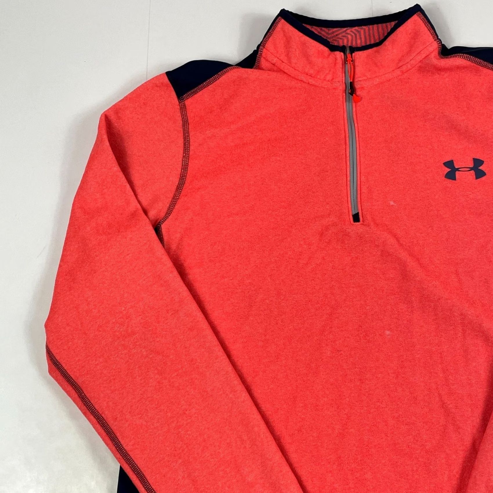 Under Armour Under Armour Sweater Mens M Red Peach ColdGear Infrared 1/4 Zip Fleece Golf PullOver Regular Knit Logo Size US M / EU 48-50 / 2 - 2 Thumbnail